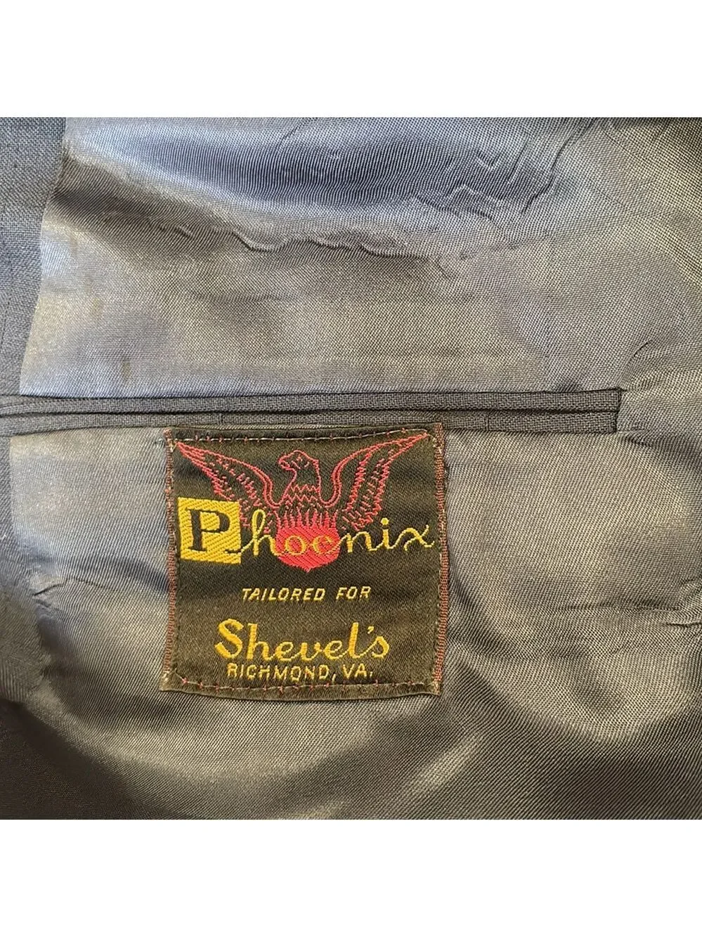 80s 3PC PHOENIX SUIT NAVY BLAZER VEST & FLAT FRONT PANTS ECLECTIC GRANDPA SZ 44L